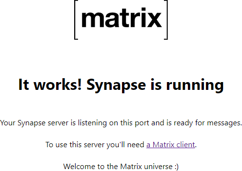 Matrix server running