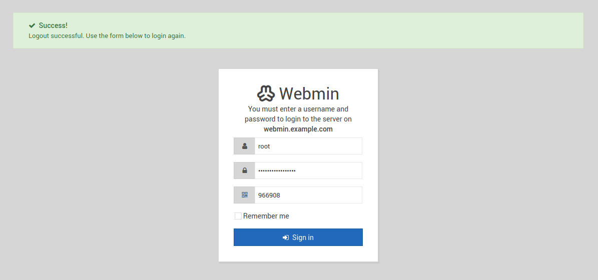 webmin default login
