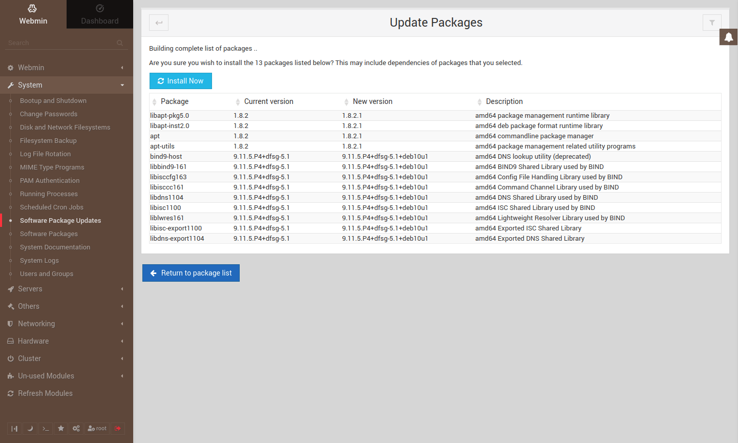 debian install webmin