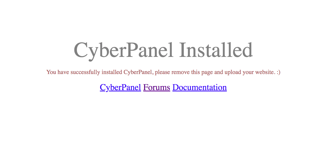 CyberPanel default page